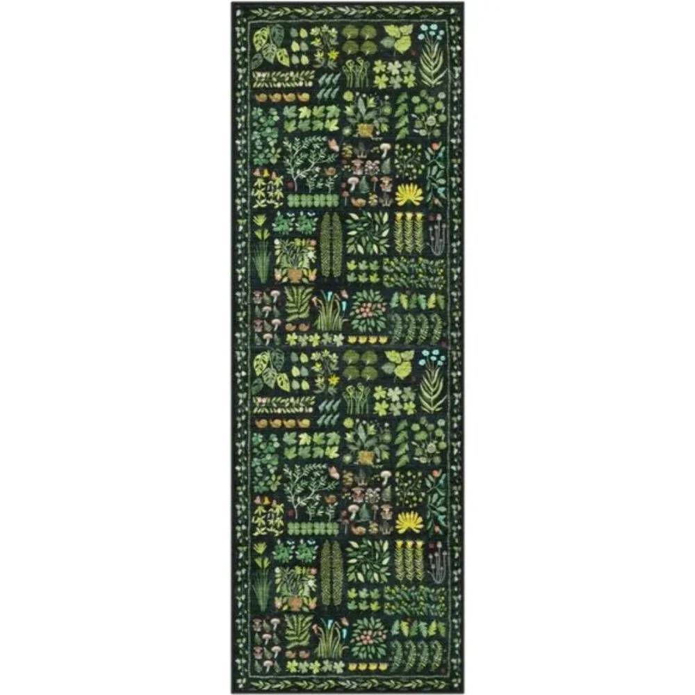 New 2x6 Washable Runner Rug, Non-Slip Low-Pile Floral Carpet for Hallway & Entry